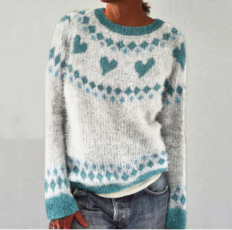 Comfy trui met hartjesprint