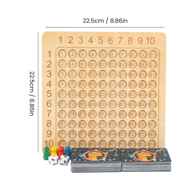 Houten montessori vermenigvuldigings bordspel FunnyCalc