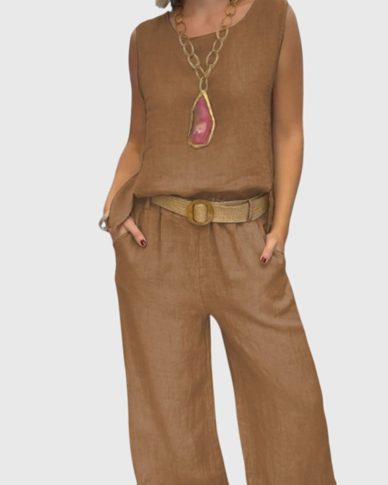 Jana | Tweedelige bohemian set met wijde broek