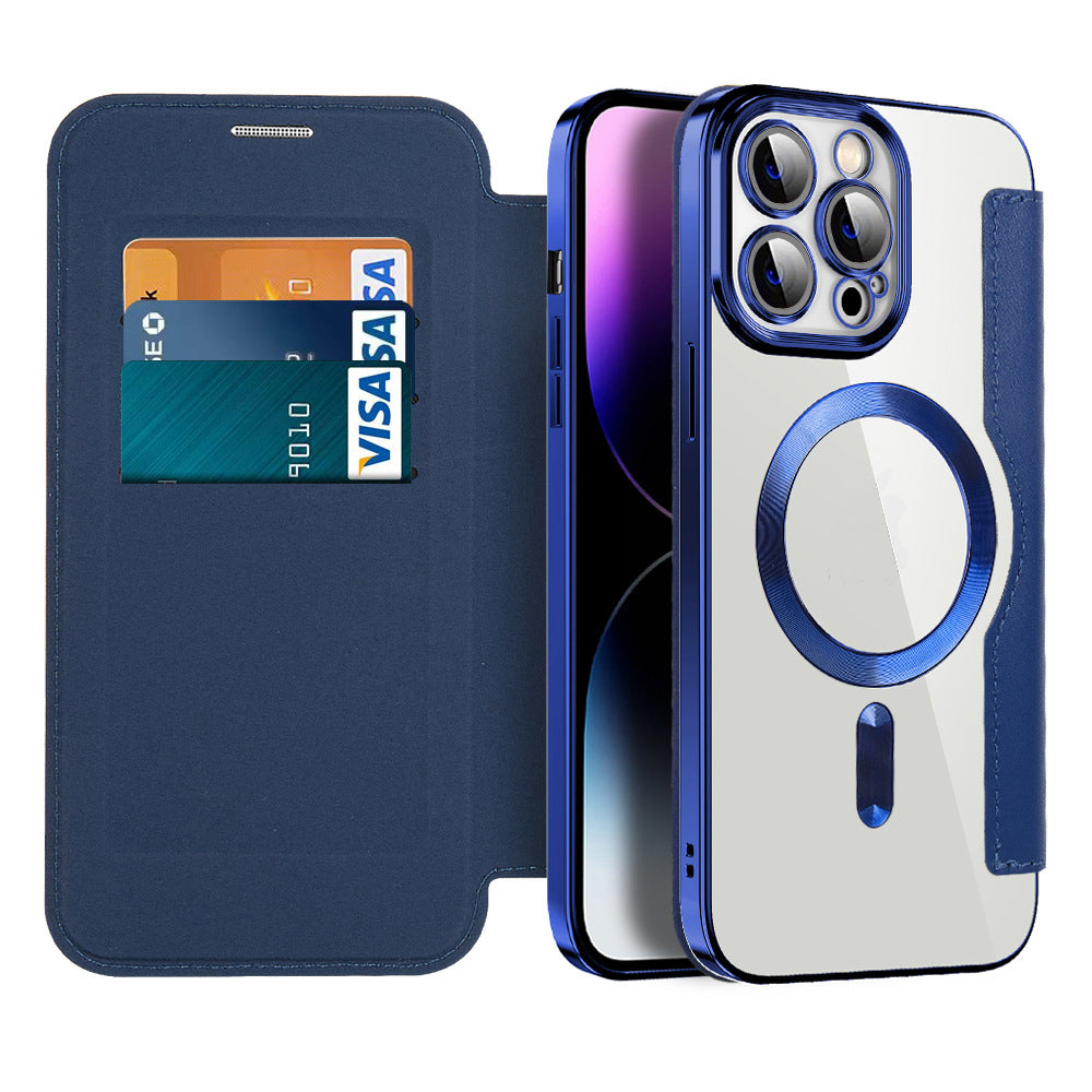 Leren flip case met magnetische adsorptie & rfid-bescherming – valtrix — afbeelding 8