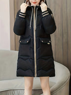 Warme gewatteerde hoodie jas met rits