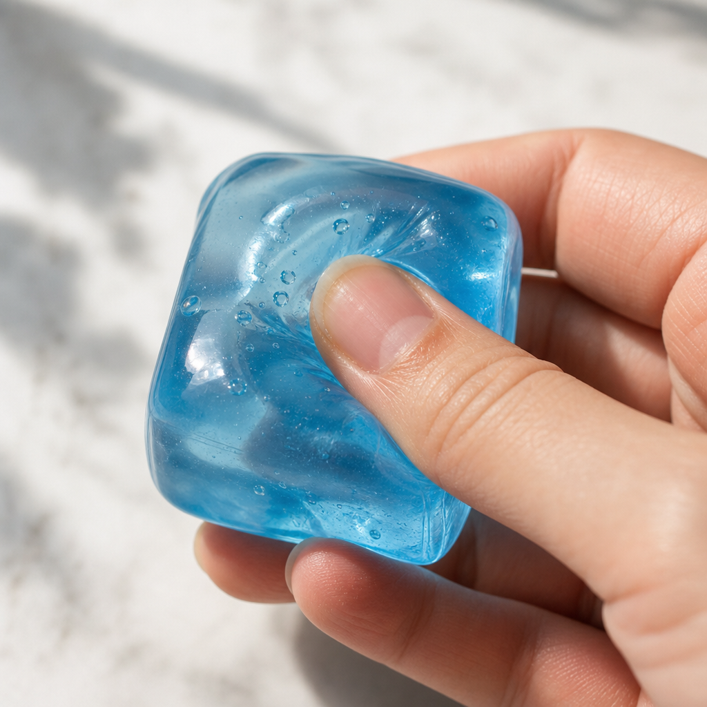 JellySquish slow-rise sensorische squishy — ijsblokje & kwal