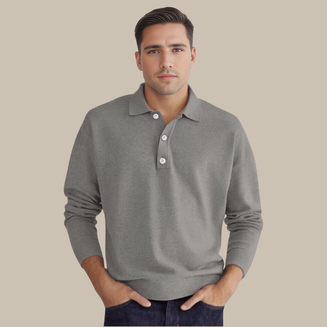 Heren polo trui met lange mouwen – Noor