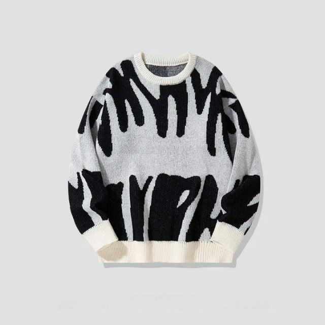 Trui met gedurfd abstract patroon