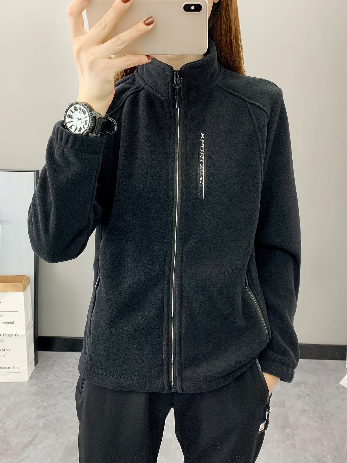 Ademende fleece jas