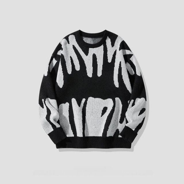 Trui met gedurfd abstract patroon