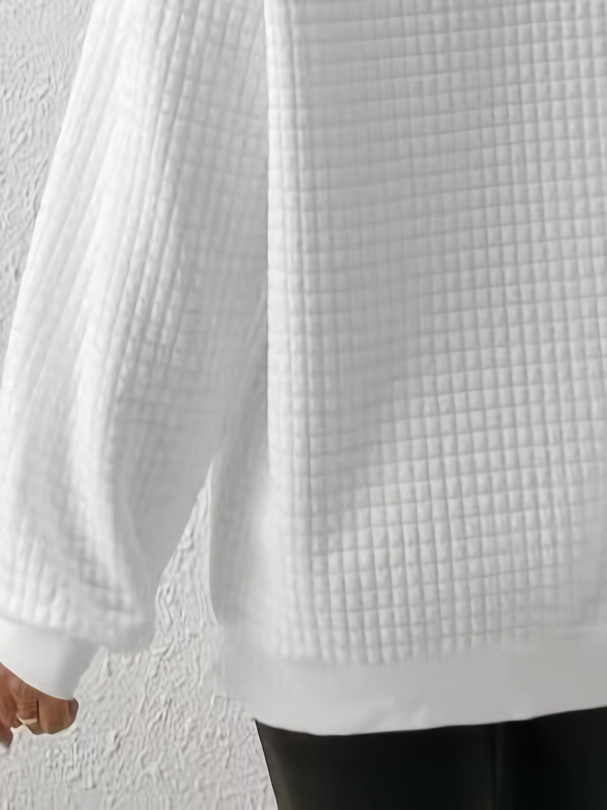 Pullover met wafelstructuur en kwartrits