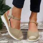 Dames sandalen met gespsluiting en gesloten teen