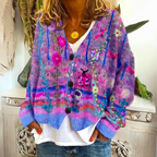 Warme damescardigan met print