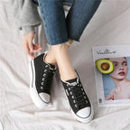 Dames canvas sneakers met plateauzool