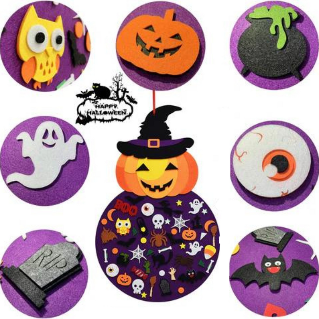Halloween DIY feltboard met pompoen