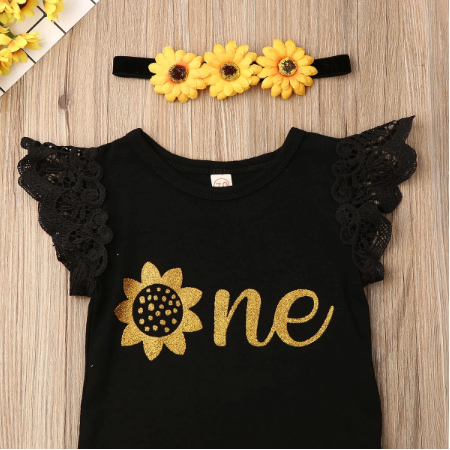 Babyset met zonnebloemmotief