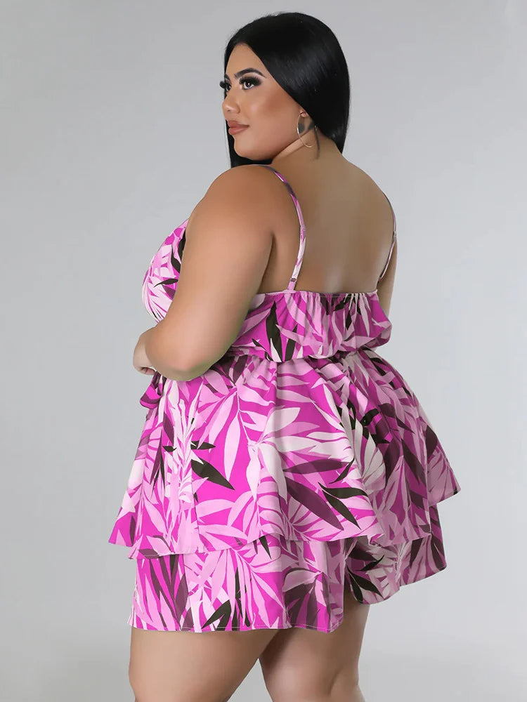 Feline plus size playsuit