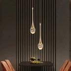 Glazen hanglamp met warme lichtgloed