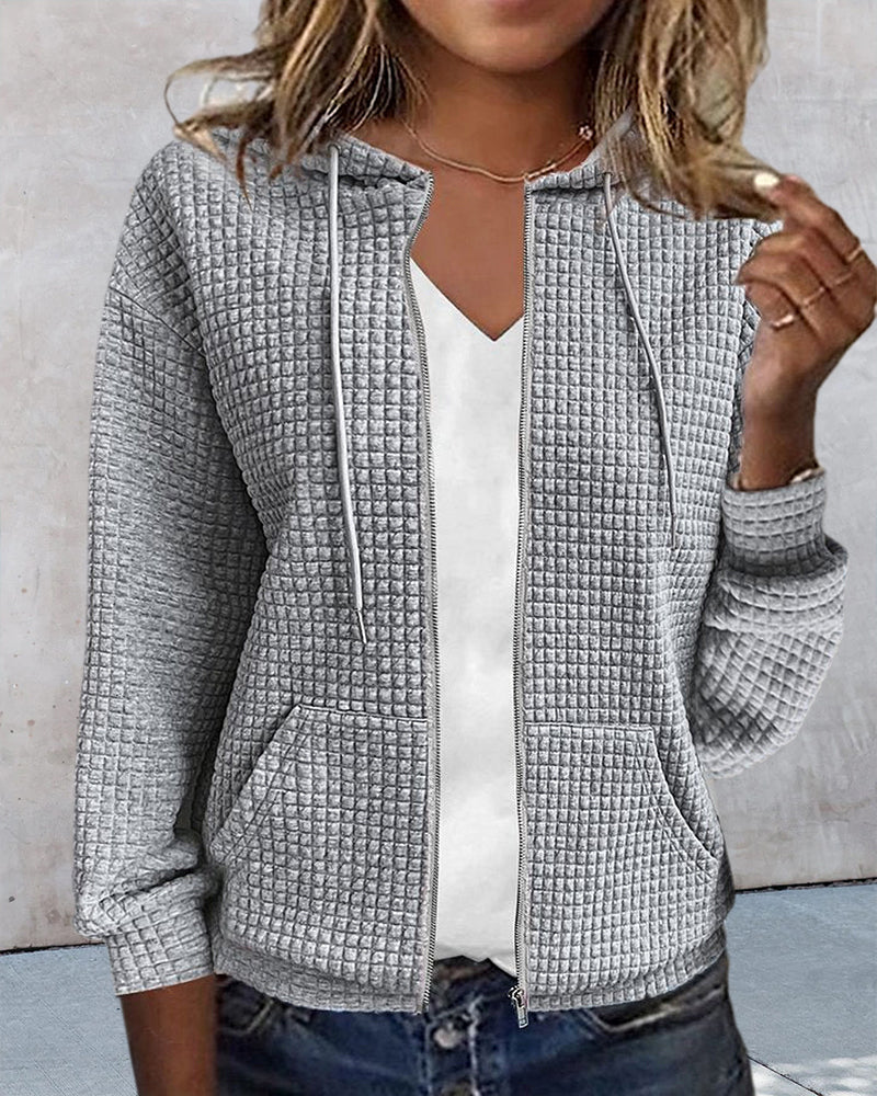 Casual comfort damesvest met zakken en trekkoorden