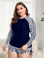 Amy plus-size zwempak met lange mouwen