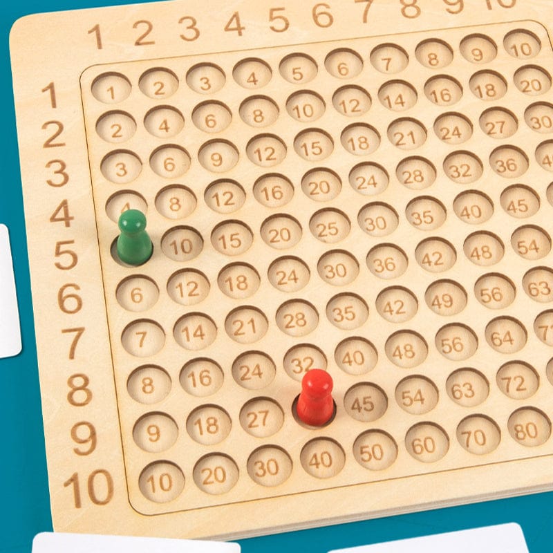 Houten montessori vermenigvuldigings bordspel FunnyCalc