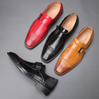 Formele herenschoenen met krokodilpatroon — afbeelding 1