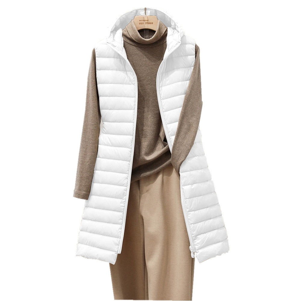 Lange dames bodywarmer