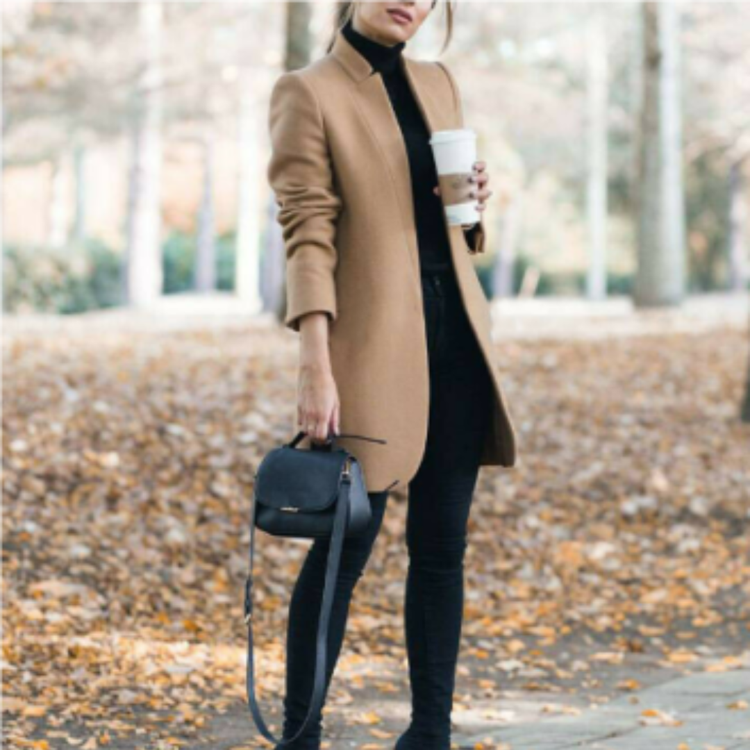 Dames winterjas met staande kraag en tijdloos design — afbeelding 34