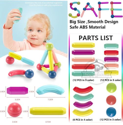 Magnetische speelgoedset met ballen en staven