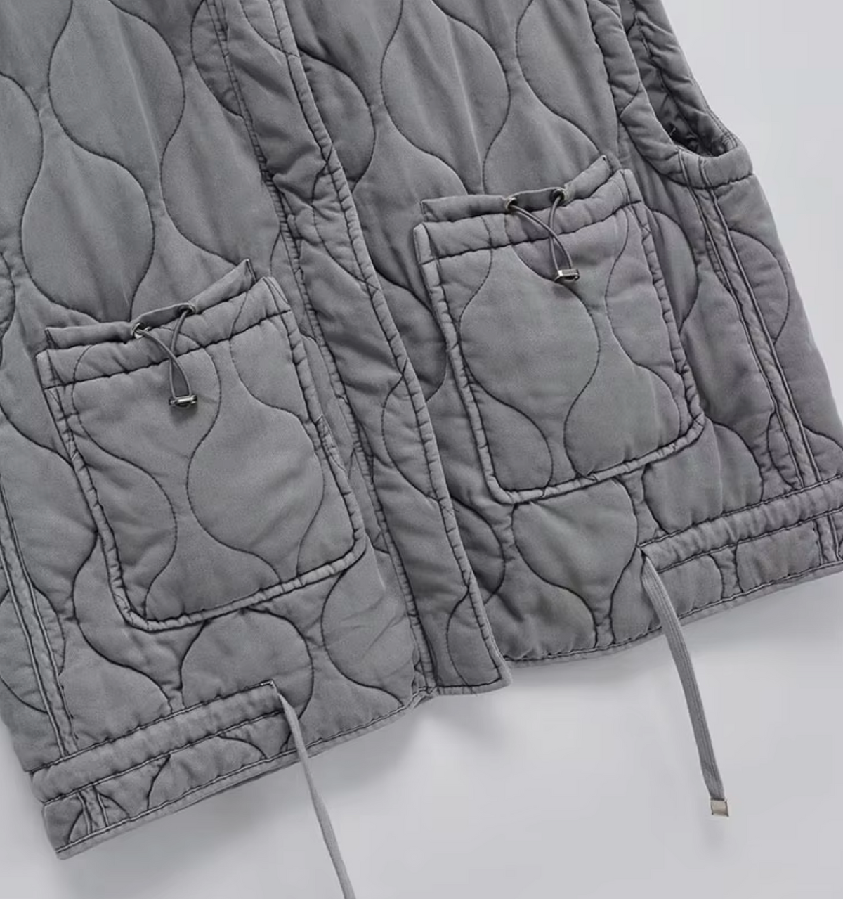 Grijze mouwloze katoenen bodywarmer