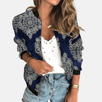 Dames retro bomberjack met print