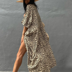 Boho chiffon strandblouse met kimonomouwen
