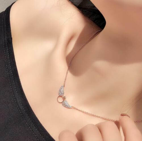 Glimmende engel vleugels hanger ketting