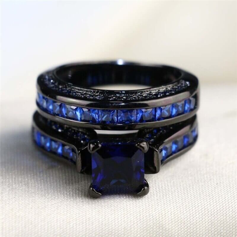 Blauwe saffier ring