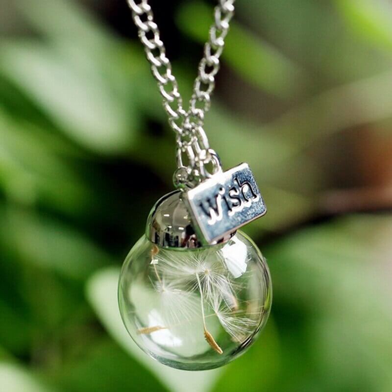 Vintage wens paardebloem ketting