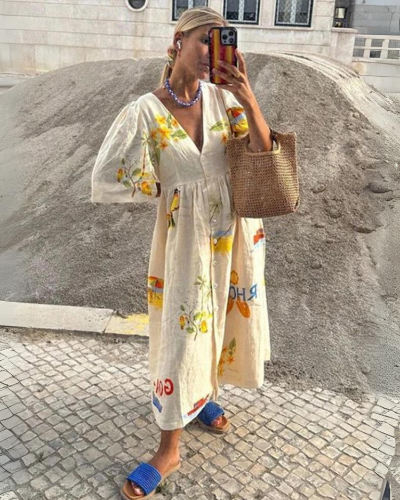 Oversized V-hals zomerkleed