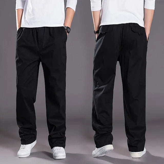 Rechte heren cargobroek met elastische taille