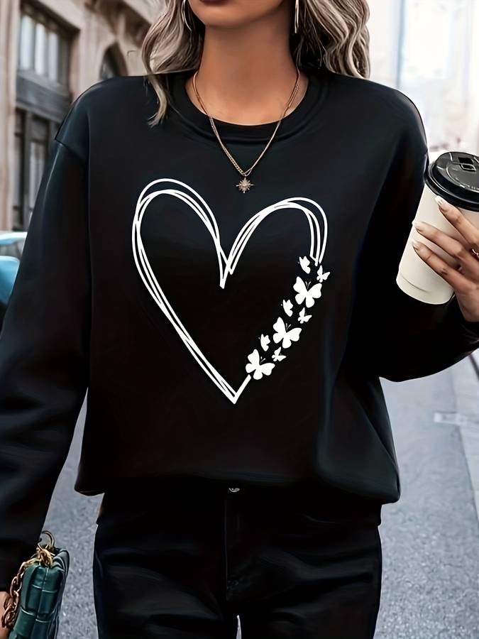 Dames sweater met hartprint