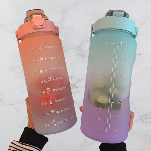 2L motiverende waterfles met tijdmarkeringen — afbeelding 6