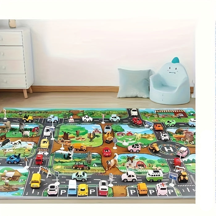 Kinder speelkleed met boerderij- en verkeersthema