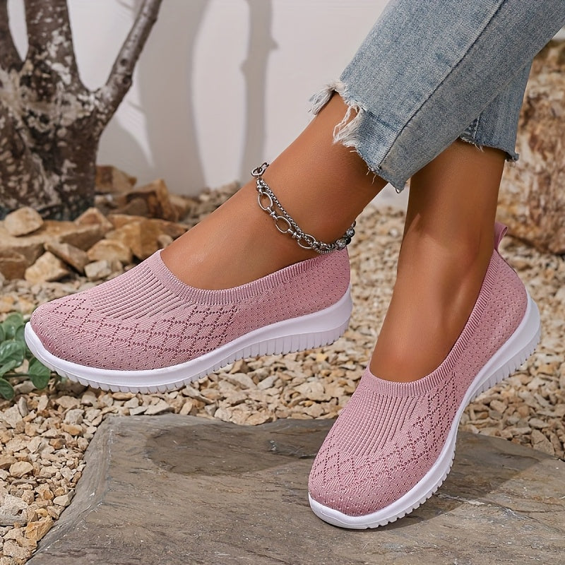 Lichte damesinstapsneakers met rekbaar synthetisch bovenwerk