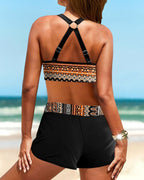 Bikini met hoge taille en geometrisch patroon — afbeelding 2