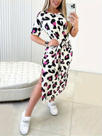 Midi jurk met tailleband voor dames