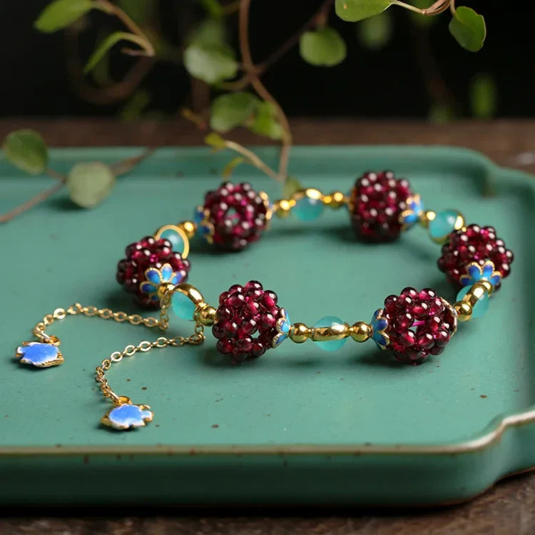 Natuurlijke granaat armband
