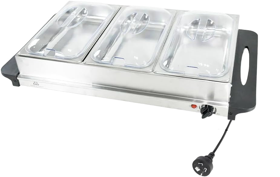 Elektrische buffetvoedselwarmer met 3 × 2,5L schalen & temperatuurregeling — afbeelding 21