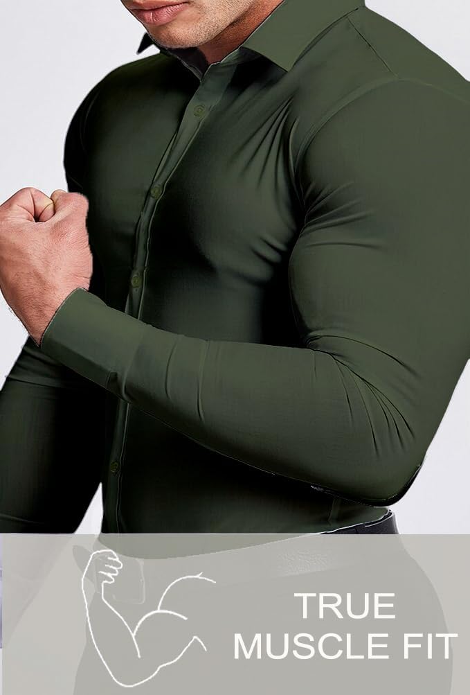Kreukvrij slim fit overhemd voor heren — afbeelding 21