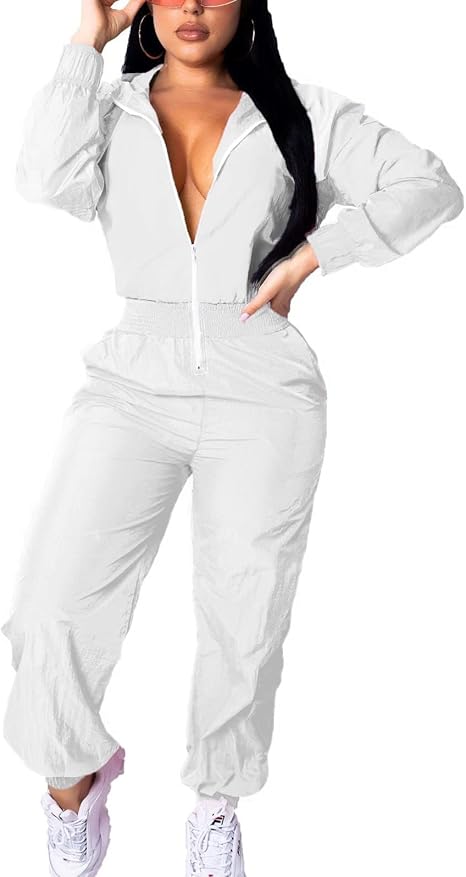 Retro dames windbreaker jumpsuit