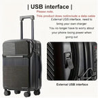 Hard shell handbagagekoffer met bekerhouder, USB-poort & TSA-slot