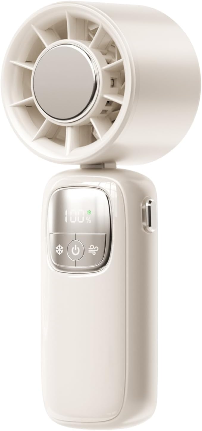 Draagbare opvouwbare handventilator met led-scherm – 100 snelheden