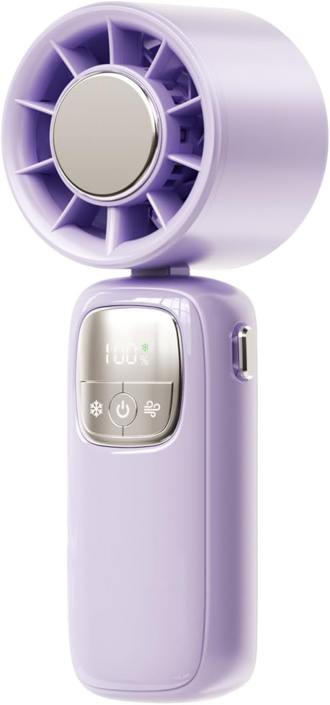 Draagbare opvouwbare handventilator met led-scherm – 100 snelheden