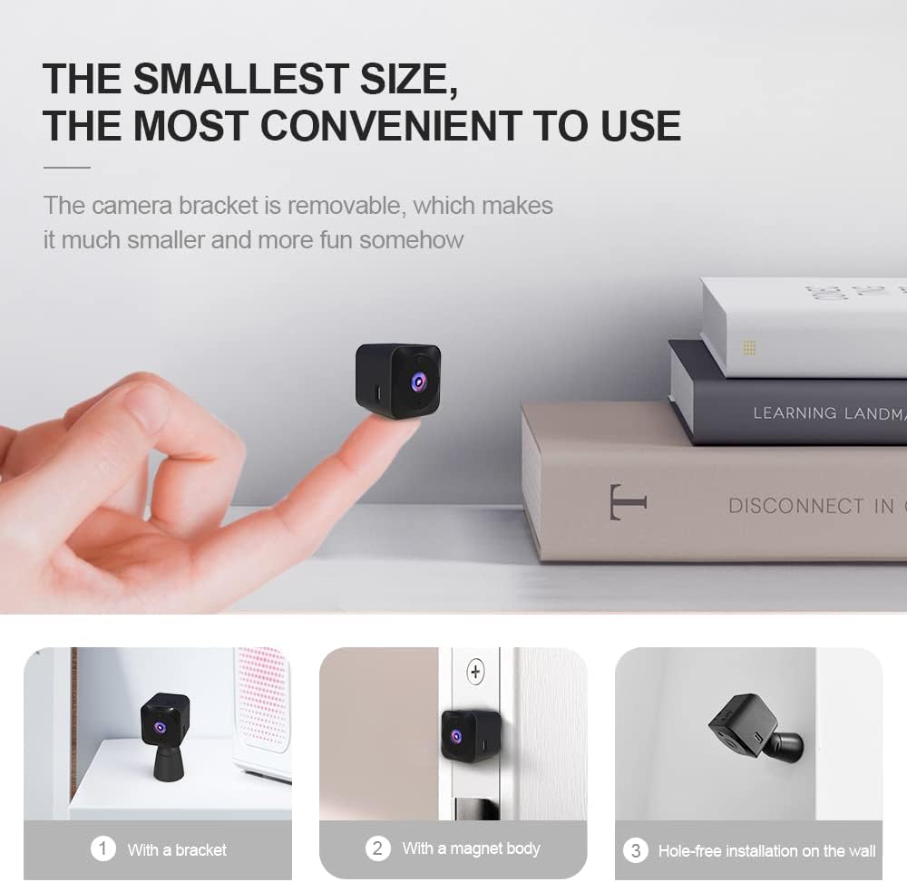 Minibeveiligingscamera 4K met wi-fi, verborgen binnencamera en nachtzicht