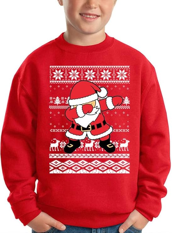 Kinder kersttrui met kerstman