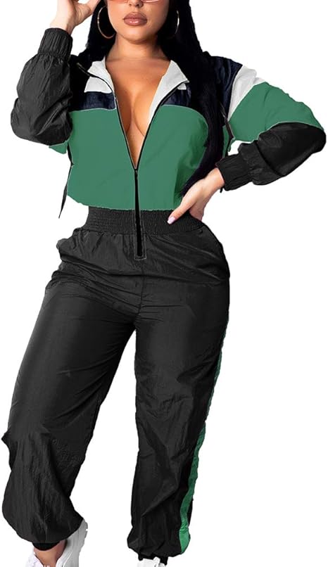 Retro dames windbreaker jumpsuit