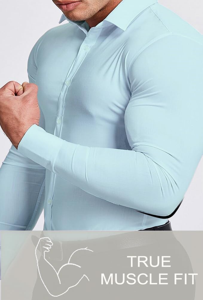 Kreukvrij slim fit overhemd voor heren — afbeelding 44